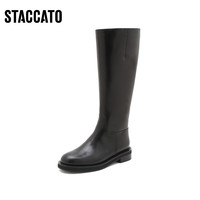 STACCATO 思加图 2022冬季新款红酒靴长靴高筒靴时装靴骑士靴女皮靴EFF18DC2