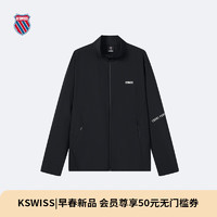 盖世威（K·SWISS）男外套 24夏季经典百搭针织长袖宽松上衣 109982 008正黑色 L
