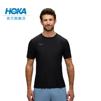 HOKA ONE ONE男款春夏专业跑步短袖T AIROLITE RUN SHORT SLEEVE 黑色 XL