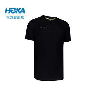 HOKA ONE ONE男款春夏专业跑步短袖T AIROLITE RUN SHORT SLEEVE 黑色 L