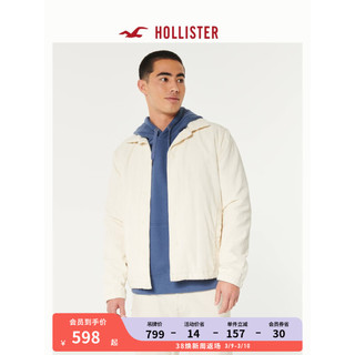 HOLLISTER24年春夏灯芯绒按扣式教练夹克外套 男 357368-1 奶油色 S (175/92A)