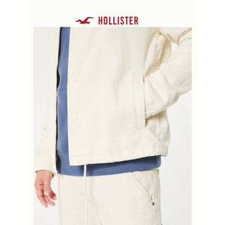 HOLLISTER24年春夏灯芯绒按扣式教练夹克外套 男 357368-1 奶油色 S (175/92A)