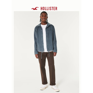 HOLLISTER24年春夏灯芯绒按扣式教练夹克外套 男 357368-1 深蓝灰色 L (180/108A)