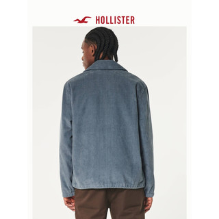 HOLLISTER24年春夏灯芯绒按扣式教练夹克外套 男 357368-1 深蓝灰色 L (180/108A)