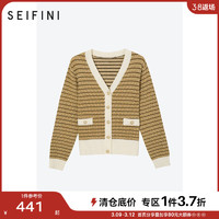 SEIFINI 诗凡黎 'SEIFINI）小香风毛衣冬新款女软糯毛衫3DA232843 棕色 155/80CM/S