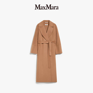 MaxMara 2024早春女装绵羊毛长袍式大衣9011034106 驼色 38