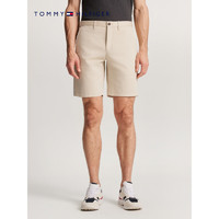 TOMMY HILFIGER 24春季男装一字袋小绣标肌理感商务休闲合身短裤35199 米白色AEV 40