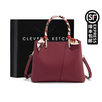CLEVER & KETCH包包女包大容量手提包小众女士单肩包斜挎包中年包 红色