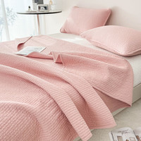 南极人（NanJiren）轻奢双面纯棉床盖单件夹棉绗缝全棉榻榻米床单三件套加厚防滑被单 棉棉粉【双面纯棉 软糯亲肤】 单床盖-230x240cm【适合2.0m床】