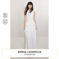 ochirly欧时力轻户外系列 假两件连衣裙2024早春中长款A字裙 白色 L