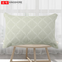 金号枕巾 简约格子纯棉加厚吸汗大枕巾 寝室家用透气枕巾 78*52cm 【网格】绿