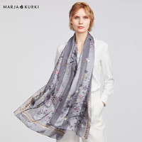 MARJA KURKI 玛丽亚古琦 玛丽亚.古琦（MARJAKURKI）生日三八妇女节礼物送长辈长款丝巾碎花图案优雅亲肤桑蚕丝丝巾女礼盒装繁星花1KK460991灰