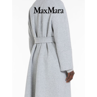 MaxMara 2024早春女装绵羊毛长袍式大衣9011034106 浅灰色 38