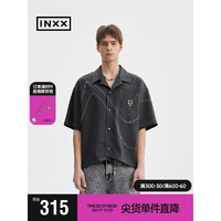 英克斯（inxx）APYD 时尚潮牌夏休闲短袖衬衣男女同款APE2040602 黑色 M