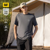 CAT卡特24春夏新品男户外Coolmax科技山系印花短袖T恤 深灰色 S