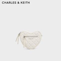 CHARLES&KEITH24春季菱格爱心链条单肩斜挎包女CK2-80151353 Cream奶白色 S