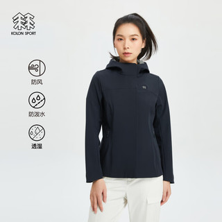 KOLON SPORT可隆女户外休闲衣软壳防风夹克防泼水外套 黑色BK 160/S