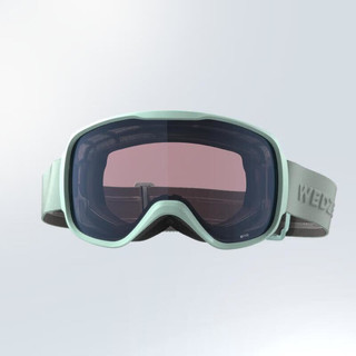 迪卡侬（DECATHLON）滑雪眼镜雪镜可戴近视眼镜柱面款薄荷绿L/XL 2907153