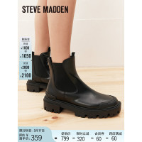 STEVE MADDEN/思美登秋冬套脚圆头短筒弹力切尔西靴 OH MY 黑色 35