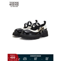 Teenie Weenie小熊2024年春季时尚撞色版学院风乐福鞋单鞋女鞋 黑色 37