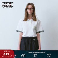 Teenie Weenie小熊女装2024年夏季短袖POLO衫T恤时尚白色上衣 白色 165/M