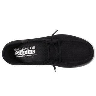 斯凯奇（Skechers）女鞋运动鞋休闲一脚蹬舒适轻便减震防滑耐磨透气 Black/Black 7.5/37.5码