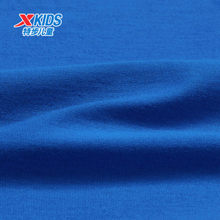 特步（XTEP）童装儿童运动休闲短袖中大童男童夏季短T圆领上衣 皇家蓝 120cm