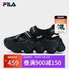 FILA 斐乐 女鞋草莓凉鞋夏厚底增高玛丽珍运动魔术贴凉拖 黑-BK 35.5