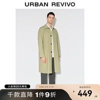 UR冬男装时尚气质简约高阶宽松翻领风衣UMF130048 卡其绿 S