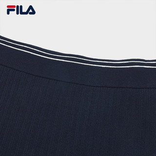 FILA 斐乐女士织裙2024春时尚休闲简约基础拼接半 传奇蓝-NV 180/78A/XXL