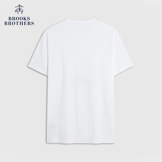 布克兄弟（BrooksBrothers）男士24早春棉圆领风景图案针织T恤 B115-白色 M