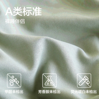 网易严选水洗棉系列-A类柔有氧全棉四件套2代 【升级加厚】竹月绿 【三件套】1.2m床：1.5x2m被芯