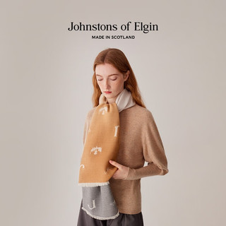 JOHNSTONS OF ELGIN【渐变系列】提花渐变色美利奴羊毛大围巾秋冬季保暖百搭 燕麦色渐变