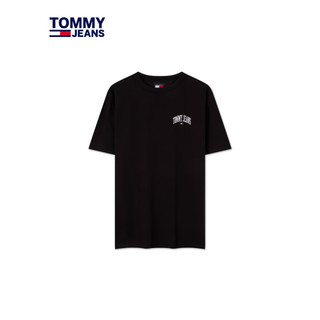 TOMMY JEANS【休闲百搭】24春夏男装纯棉字母刺绣合身短袖T恤18665 黑色BDS L（：150-165斤）