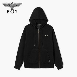 BOY LONDON【荷鲁斯之眼】潮牌龙年外套三鹰刺绣时尚开衫卫衣 N06006 黑色 S