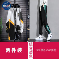 NASALIKE潮牌中长款风衣男春秋冬季连帽外套男宽松加绒外套男大码风衣 N38黑色+N02黑色(春秋款) 5XL(185-195cm 190-220斤) 5XL(185-195cm 200-230斤)