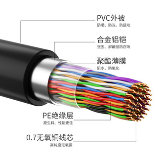 海乐（Haile）HYA-50*2*0.7室外50对大对数线缆电话线市话电缆语音通信线缆 阻燃PVC外套1000米HT-2050-1000M