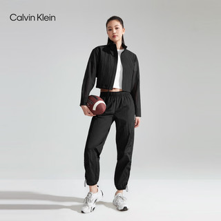 卡尔文·克莱恩 Calvin Klein 运动24春夏女松紧提花腰边束脚跑步登山运动裤4WS4P642 001-太空黑 S