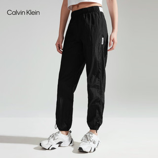 卡尔文·克莱恩 Calvin Klein 运动24春夏女松紧提花腰边束脚跑步登山运动裤4WS4P642 001-太空黑 S