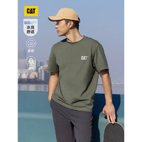 CAT卡特24春夏男户外舒适Coolmax科技logo印花短袖T恤 青绿色 L