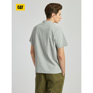 CAT卡特24春夏男户外休闲sorona厚板logo印花短袖T恤 灰色 M