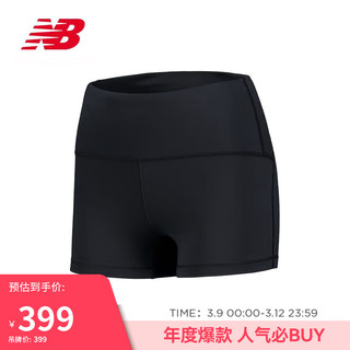 NEW BALANCE 运动裤24年女款舒适运动时尚修身跑步短裤WS41269 BK M 