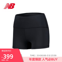NEW BALANCE 运动裤24年女款舒适运动时尚修身跑步短裤WS41269 BK L