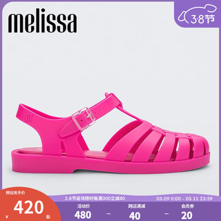 Melissa（梅丽莎）时尚织女士简约通勤果冻罗马凉鞋32408 哑光粉（AJ863） 39