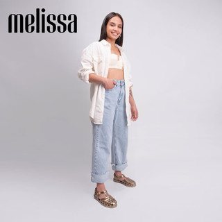 Melissa（梅丽莎）时尚织女士简约通勤果冻罗马凉鞋32408 豆沙粉色 37