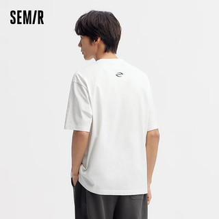 森马（Semir）短袖T恤男2024夏季时尚字母印花上衣宽松休闲装潮流个性 本白10102 165/84A/S