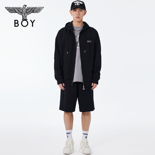 BOY LONDON【荷鲁斯之眼】潮牌龙年外套三鹰刺绣时尚开衫卫衣 N06006 黑色 L