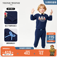 TEENIE WEENIE Kids小熊童装24春季男宝宝圆领卫衣卫裤套装 藏青色 90cm
