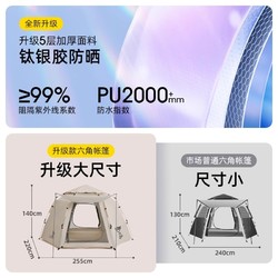 CAMEL 骆驼 六角露营帐篷天幕二合一户外折叠便携式涂银防晒自动野营装备