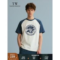 Teenie Weenie Men小熊男装T恤2024夏季休闲插肩袖潮流美式短袖男 深蓝色 175/L